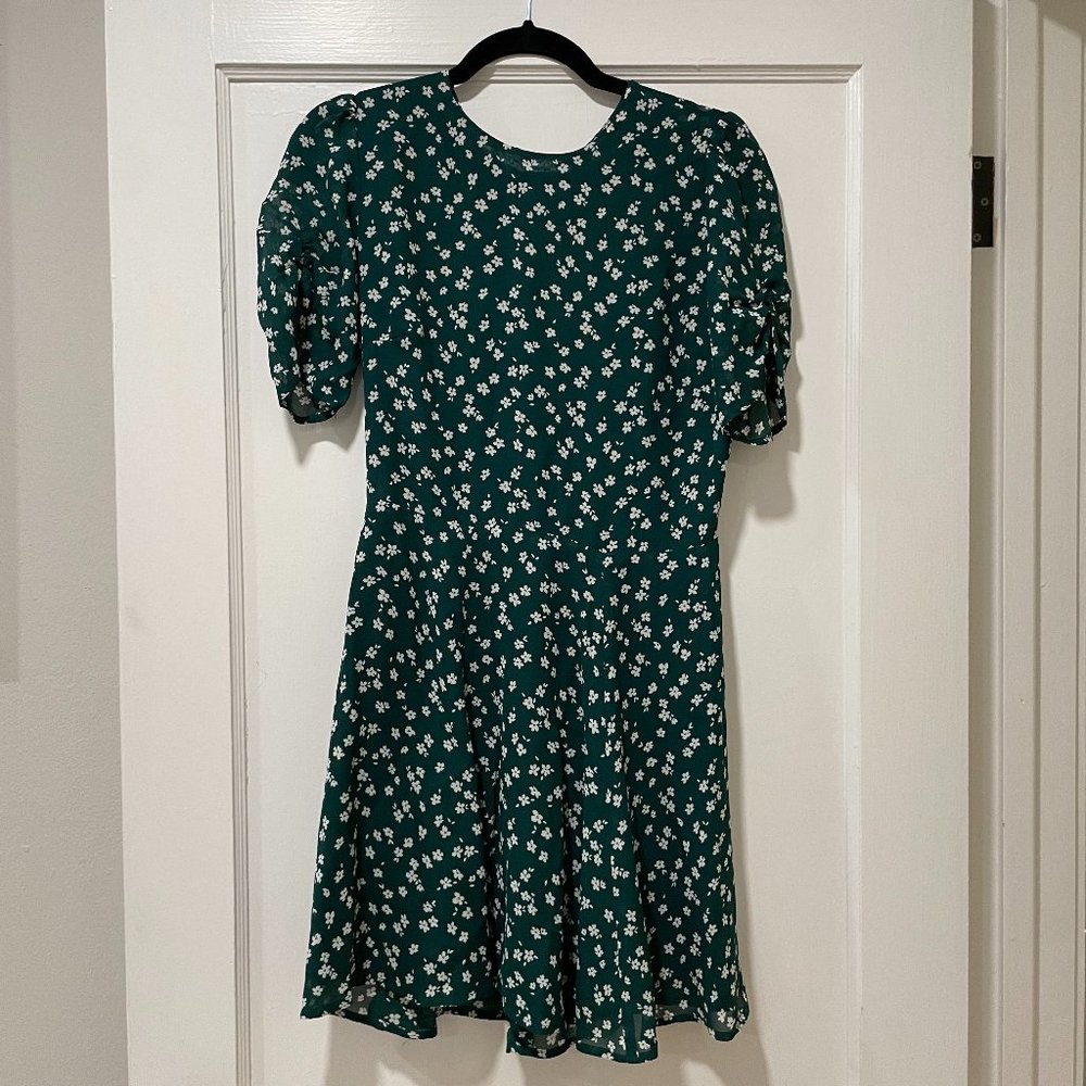 Reformation Green Floral Dress